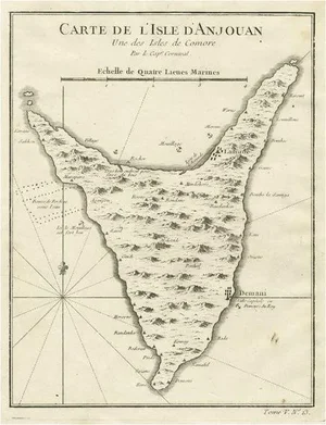 Antique Map of Anjouan or Ndzuani, 1748