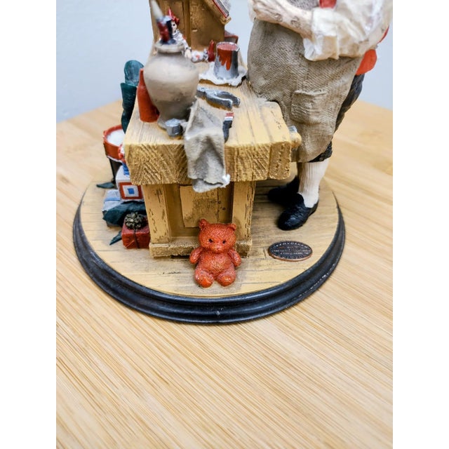American 1990s Resin Figurine From the Norman Rockwell Collection: Santa's Workshop For Sale - Image 3 of 9