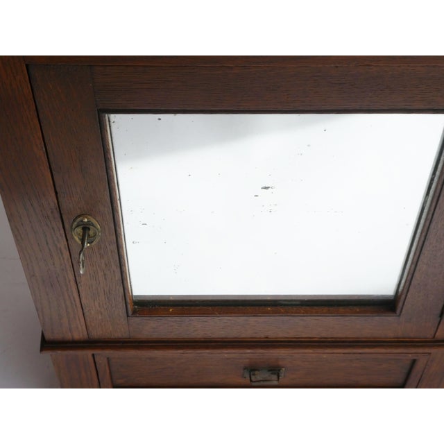 Brown Vintage Art Deco Wooden Cabinet with Mirror, 1920s For Sale - Image 8 of 10