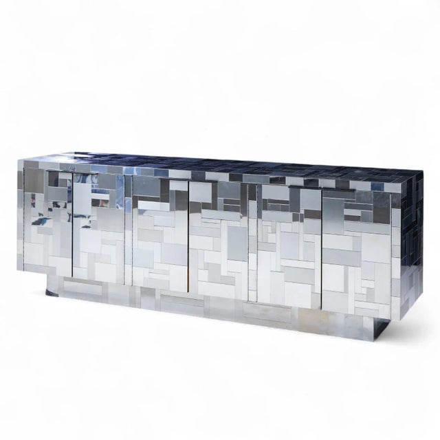Mid-Century Modern Paul Evans Cityscape Mid Century Chrome Credenza For Sale - Image 3 of 8