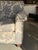 English Pair of Smith Brothers Blue and Cream Botanical Floral Upholstered Rolled Armchairs For Sale - Image 3 of 6