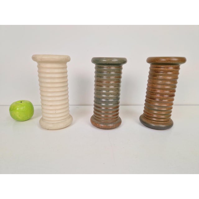 Vintage Scandinavian Ribbed Cylinder Vases, 1960s, Set of 3, in Flawless conditions. Designed 1960 to 1969