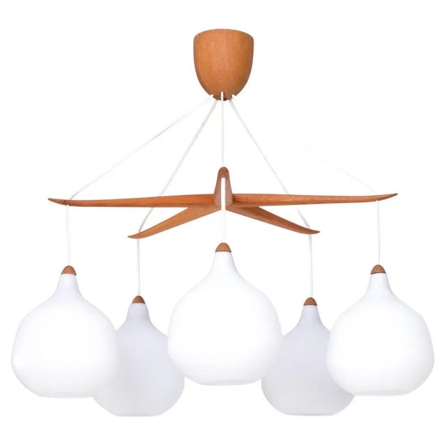 Luxus Chandelier attributed to Uno & Östen Kristiansson, Sweden, 1960s For Sale - Image 10 of 10