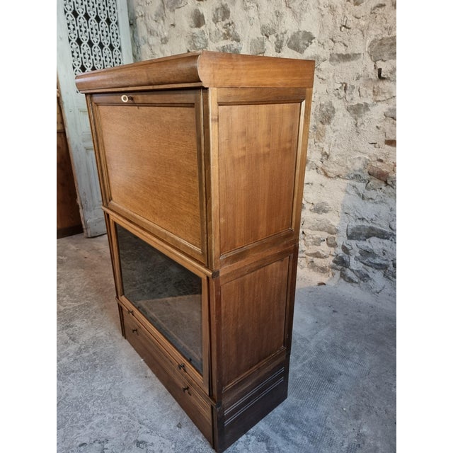 Vintage Modular Mahogany Bar Cabinet in the style of Globe Wernicke, 1960s For Sale - Image 10 of 18