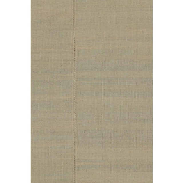 Rug & Kilim’s Contemporary Rez Kilim in Brown and Teal Textural Stripes For Sale In New York - Image 6 of 10