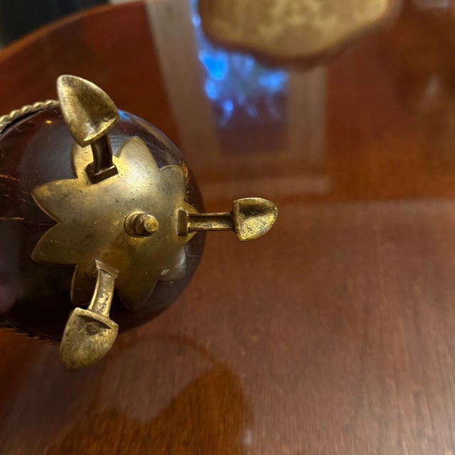 Late 19th Century Brass and Coconut Castor For Sale - Image 4 of 6