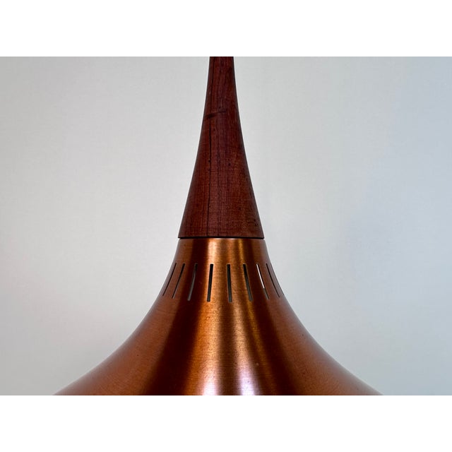 Early Model Orient / P2 Copper Hanging Lamp by Jo Hammerborg for Fog & Mørup, Denmark, 1963 For Sale - Image 12 of 17