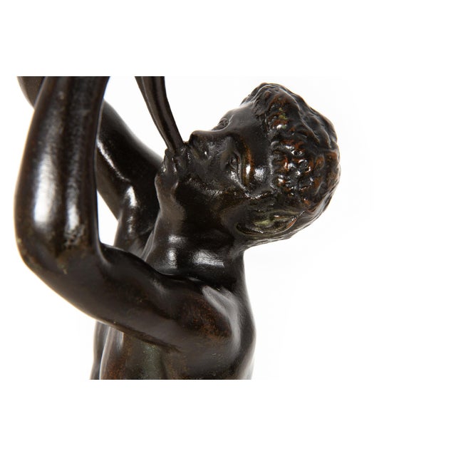 Fine Italian 19th Century Antique Sculpture of Faun Satyr With Double Flute For Sale - Image 15 of 17