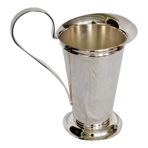 1980s Robert Am Stern Swid Powell Silverplate Large Handle Water Pitcher