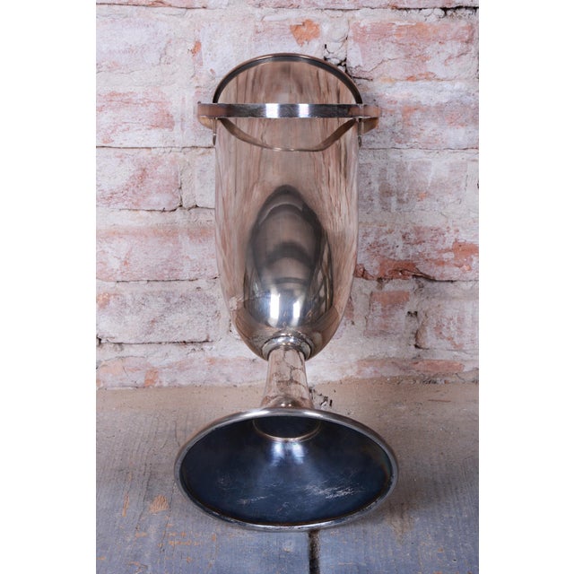 Art Deco Standing Champagne Cooler in Silver-Plated Metal, France, 1920s For Sale - Image 9 of 14