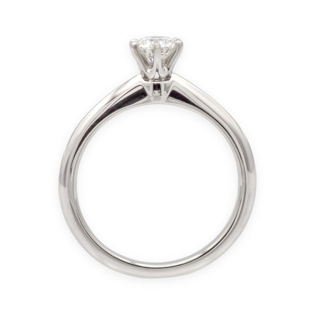 Metal Tiffany & Co. Platinum .28 Ct I Vvs1 Round Diamond Solitaire Engagement Ring, Size 4 For Sale - Image 7 of 12