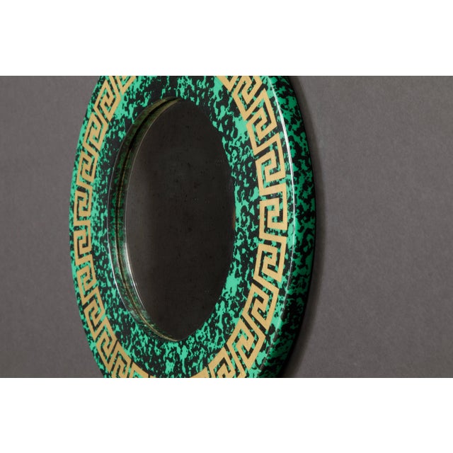 Greca' Greek Key Round Mirror by Piero Fornasetti, Signed, circa 1970s For Sale - Image 10 of 12
