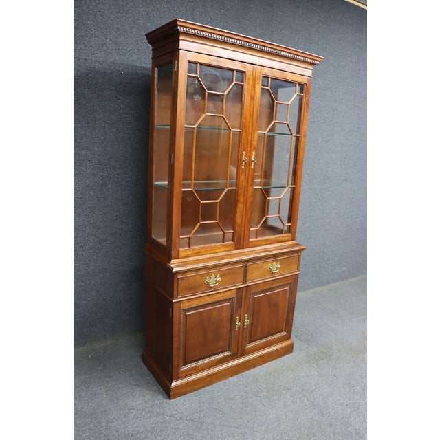 Stickley Cherry Two-Piece China Cabinet With Glass Doors For Sale In Philadelphia - Image 6 of 15