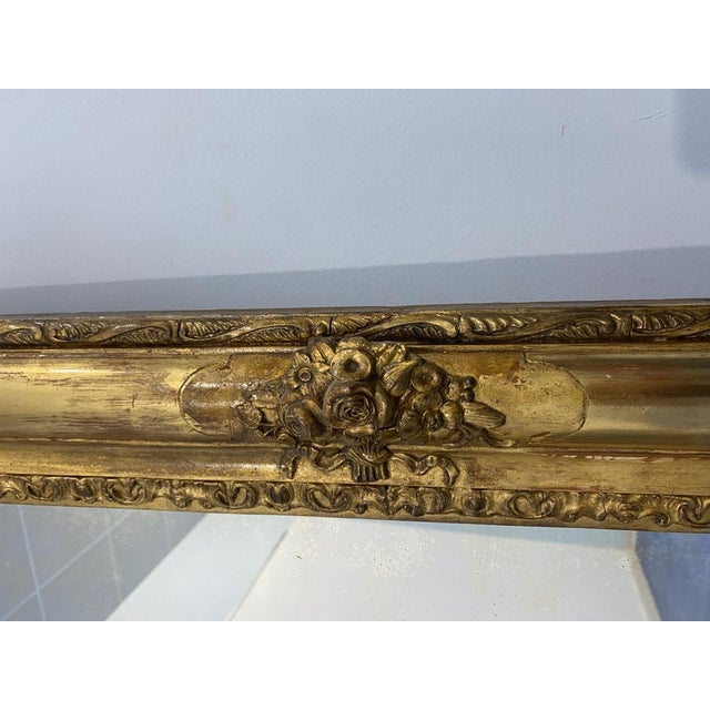 Antique French Napoleon Gold Leaf Mirror, 1870s For Sale - Image 15 of 16