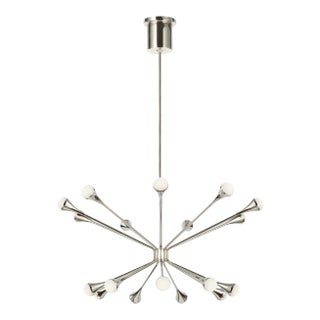 Visual Comfort Modern Lody 18-Light Chandelier LED Polished Nickel For Sale