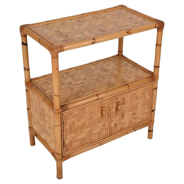 Mid-Century Storage Cabinet in Woven Rattan and Bamboo, Italy, 1970s For Sale - Image 17 of 17