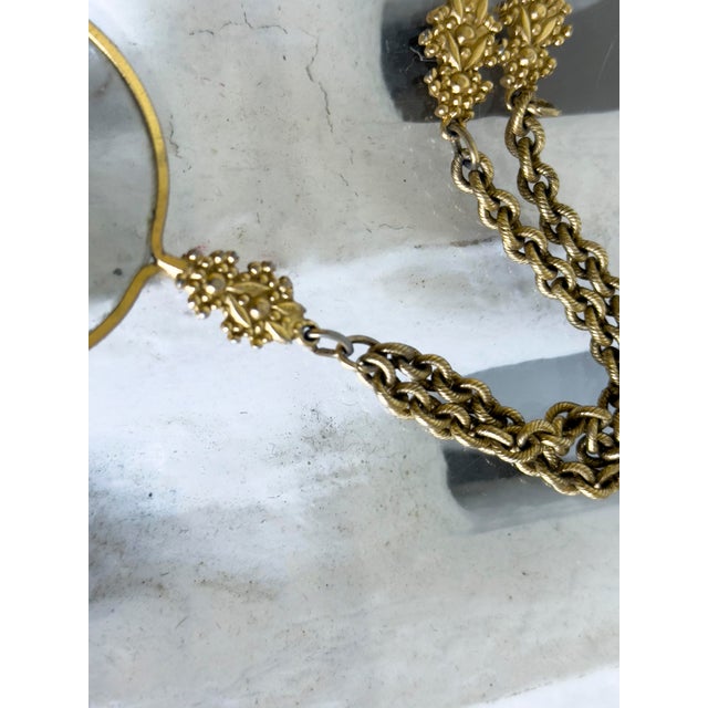 Vintage Accessocraft n.y.c. Gold Tone Lorgnette Magnifier Pendant Necklace For Sale - Image 13 of 14