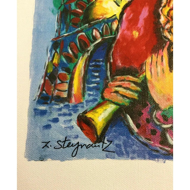 For your consideration is a gorgeous seriolithograph on canvas, signed by Israeli artist Zamy Steynovitz. In excellent...