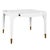 Contemporary Matthew Izzo Home Lacey White Lacquer Two Drawer Game Table With Antique Brass Foot Caps For Sale - Image 3 of 8