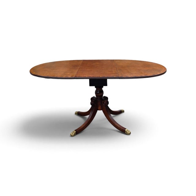 Schmieg & Kotzian English Regency Revival Figured Walnut Oval Extension Dining Table, Circa 1950 For Sale - Image 11 of 15
