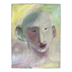 “Untitled” Acrylic on Canvas Portrait Painting by Judy Gittelsohn -
