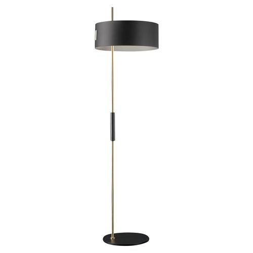 1953 Floor Lamp in Satin Gold and Black Metal by Ostuni & Forti for Oluce For Sale - Image 6 of 6