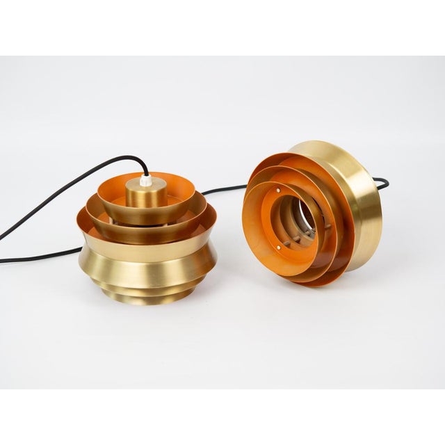 Metal Vintage Swedish Trava Pendant Lamps by Carl Thore for Granhaga Metallindustri, 1960s, Set of 2 For Sale - Image 7 of 17