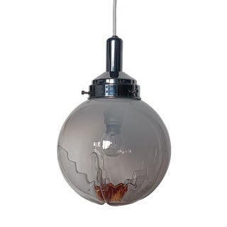 Vintage Murano Glass Globe Pendant Lamp from Mazzega, Italy, 1970s For Sale