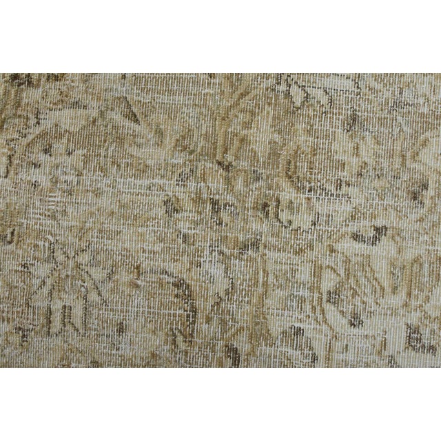 Tabriz Rug 9’9” X 12’2” Beige Wool Vintage Distressed Hand-Knotted Carpet For Sale - Image 4 of 15