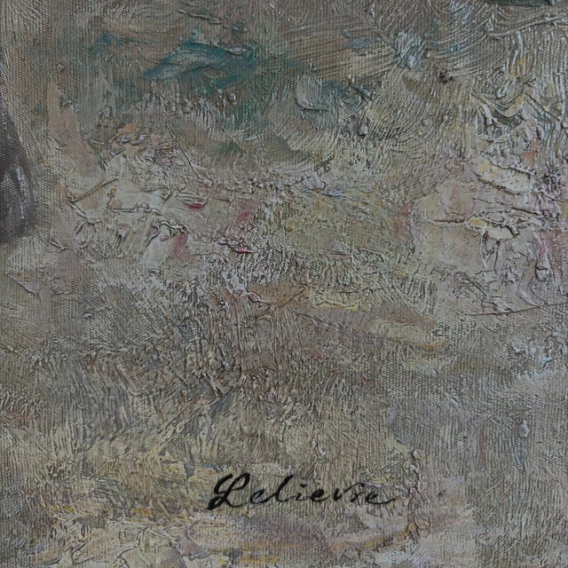 Mid-20th Century Signed Lelievre - Young Boy With Fishing Rod, Oil on Canvas For Sale - Image 4 of 4
