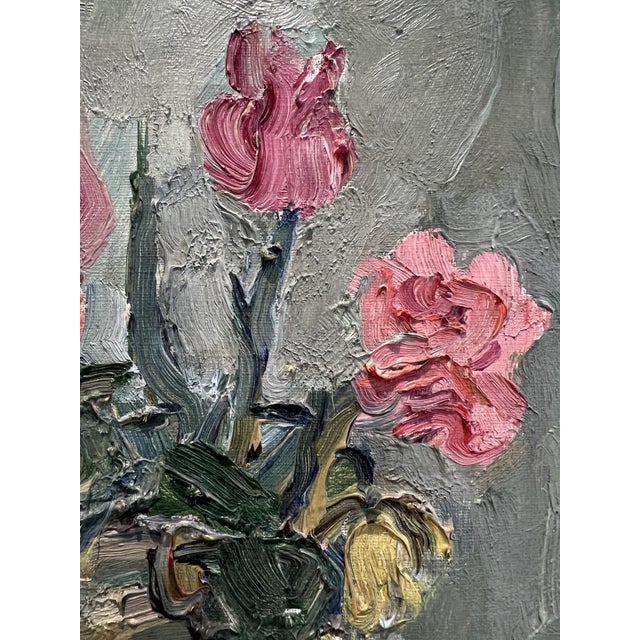 Alexandre Rochat, Bouquet and Book, Oil on Canvas, 1950s For Sale - Image 5 of 11