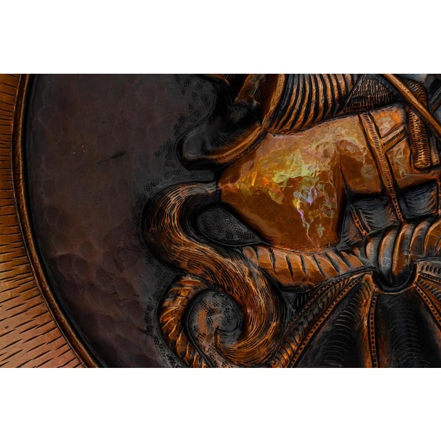 Italian Saint Geogius Kills Dragon Big Wall Decoration in Copper, 1950s For Sale - Image 12 of 15
