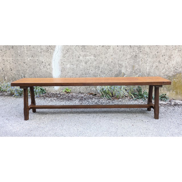 Rustic Oak Bench, France, 1970 For Sale - Image 9 of 14