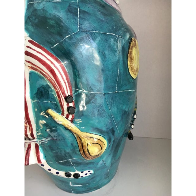 San Polo Venezia Italian Harlequin Ceramic Vase For Sale - Image 12 of 13