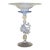 Vintage Venetian Murano-Style Dolphin Stem Glass Compote With Cobalt Rim For Sale