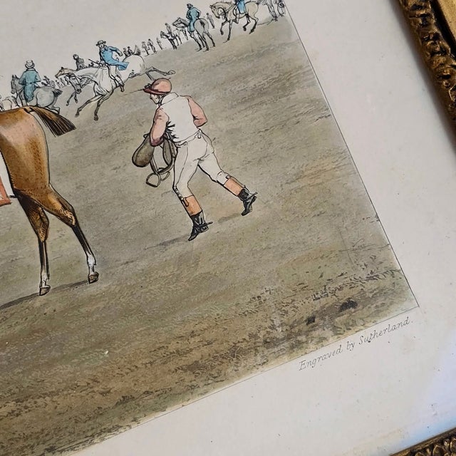 Gold Henry Halken, Ascot Heat Preparing to Start, 1800s, Paper, Framed For Sale - Image 8 of 18