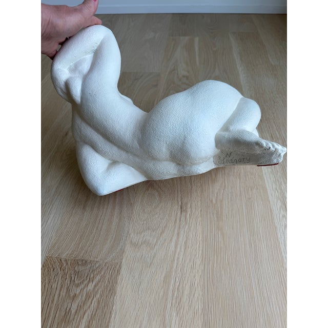 White Signed 1970s "Reclining Nude" by Waylande Gregory Textured Porcelain Sculpture for Museum Pieces, Inc. (m.p.i.) For Sale - Image 8 of 11