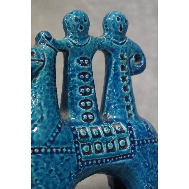 1960s Rimini Blu Ceramic Horse Riders Sculpture by Aldo Londi for Bitossi, Italy, 1950s-60s For Sale - Image 5 of 6