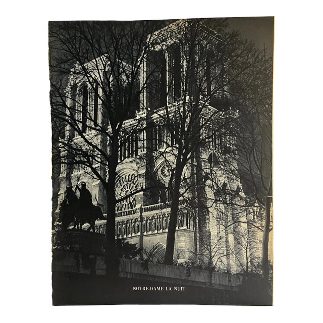 1952 Notre Dame at Night Paris Photo For Sale