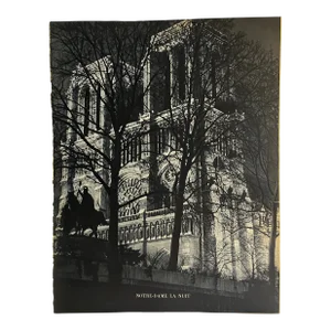 1952 Notre Dame at Night Paris Photo