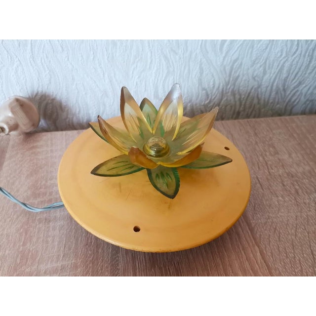 Small Eastern European Acrylic & Plastic Water Lily or Lotus Night Lamp, 1970s For Sale - Image 6 of 14