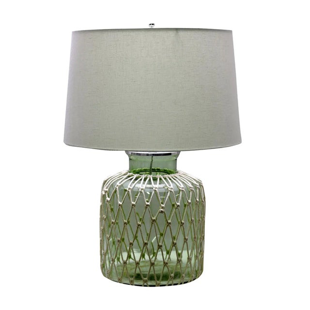 Contemporary Green Jar Rope Table Lamp For Sale - Image 3 of 3