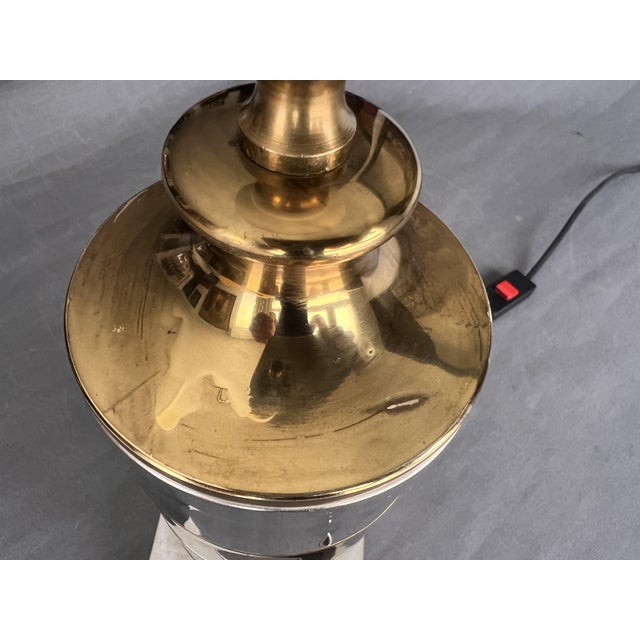 Gold Italian Table Lamp by Tomasso Barbi, 1970s For Sale - Image 8 of 14