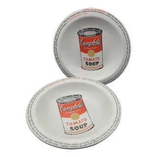 Late 20th Century Mike Bidlo Not Warhol Limited Edition Ceramic Bowls Plates- Set of 2 For Sale