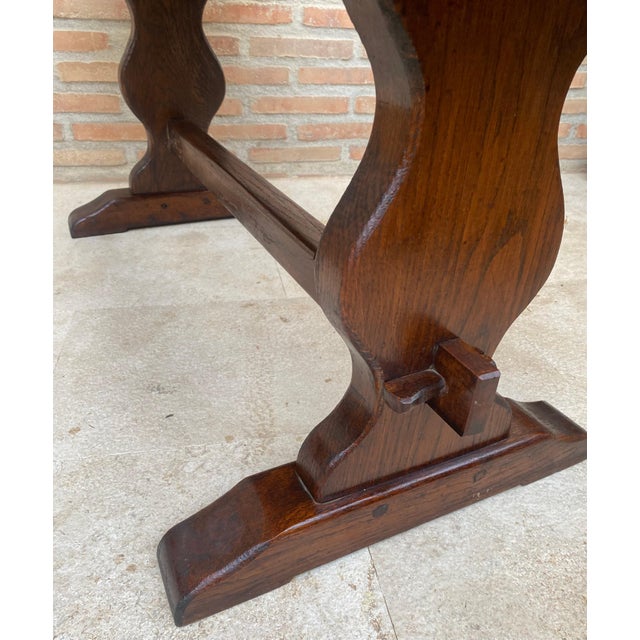 Spanish Colonial Narrow Walnut Console Table, 1920s For Sale - Image 12 of 18