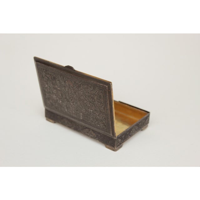 Oriental Silver Cigarette Box, 1910s For Sale - Image 3 of 18