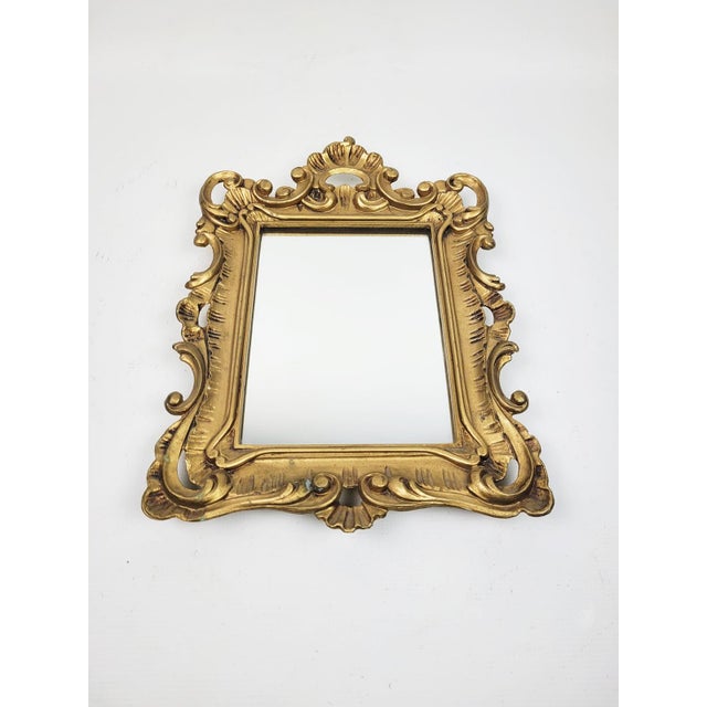 Vintage Mirror in Gilded Carved Frame, 1970s For Sale - Image 3 of 6
