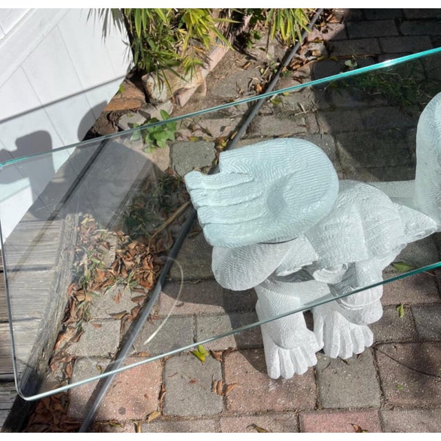 1970s Monkey Form Composite & Glass Console Sofa Table For Sale In West Palm - Image 6 of 12