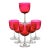 Early 20th Century Art Nouveau Etched Fuchsia Crystal Goblets Set of 6 For Sale