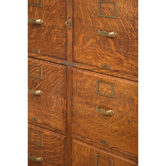 Antique Oak Double Filing Cabinet, 1890s For Sale - Image 9 of 14